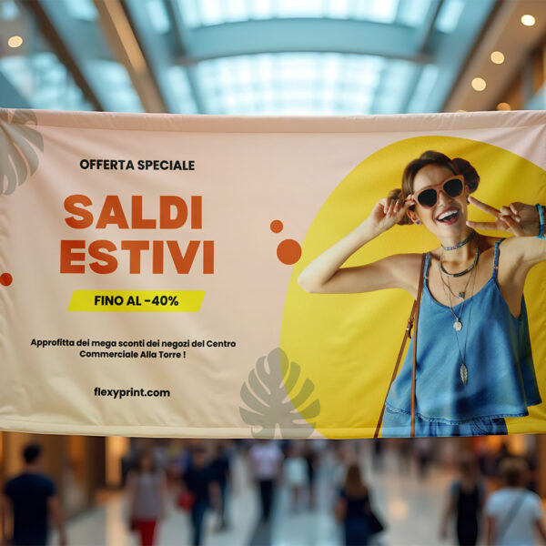 Banner in PVC ignifugo anima nera bifacciale