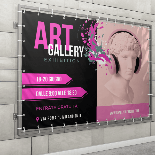 Banner in PVC occhiellato ignifugo