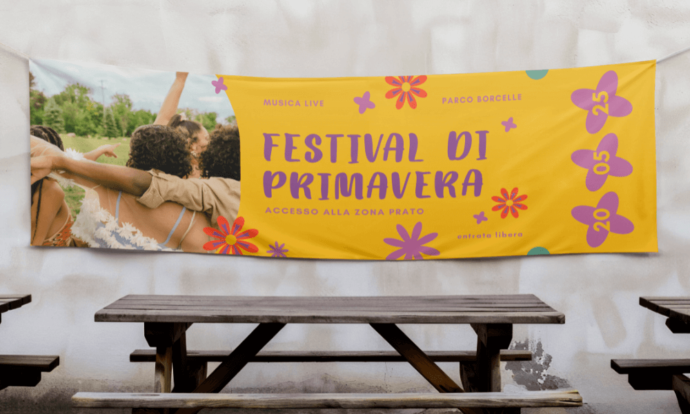 Striscione in PVC colorato