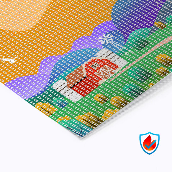 Banner in PVC microforato ignifugo